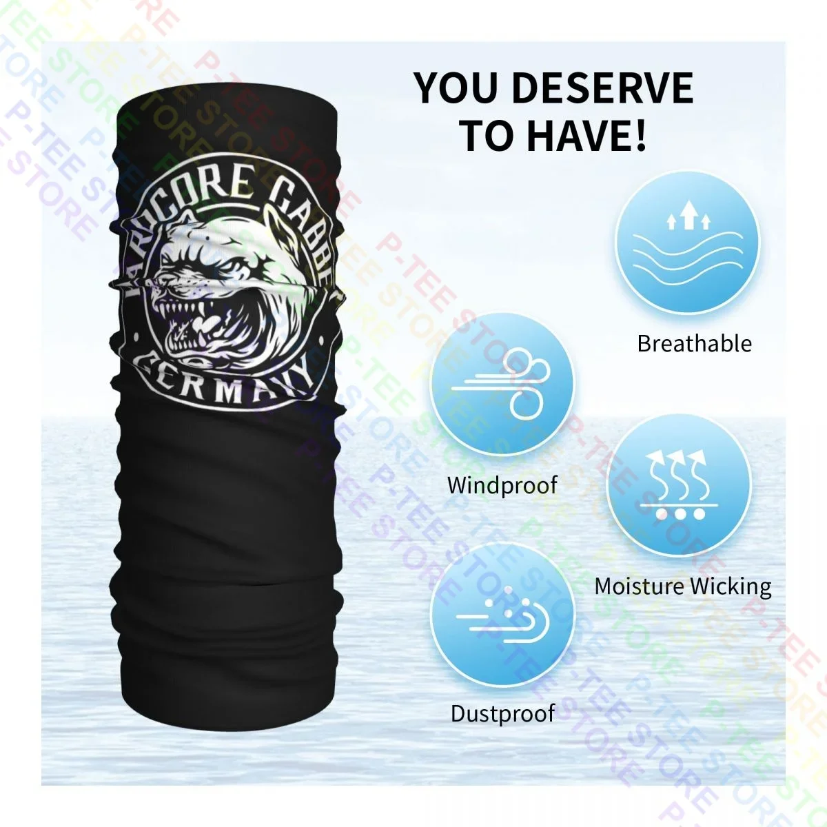 ฮาร์ดคอร์ Gabber เยอรมนีสุนัข Uptempo Terror Hardstyle Frenchcore Neu คอ Gaiter ผ้าพันคอผ้าพันคอผ้าพันคอ Face Mask คออุ่น
