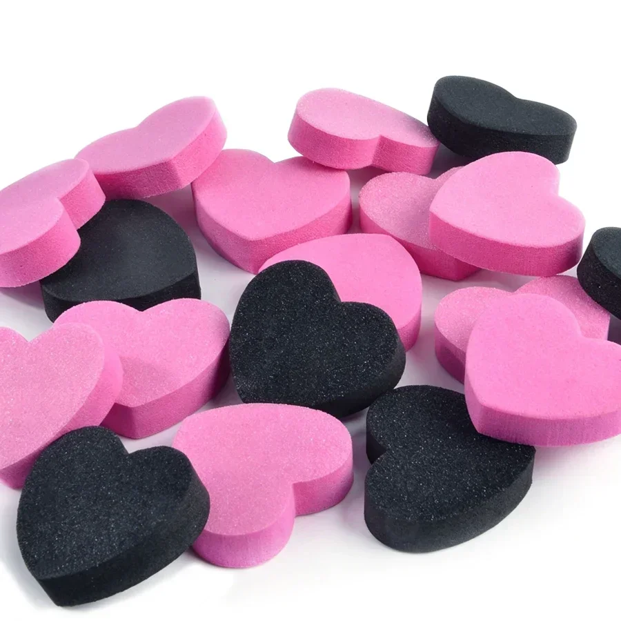 10/30/50Pcs Mini Heart Sponge Nail Buffer Blocks, Nail Files for Natural, False Nails Manicure Pedicure