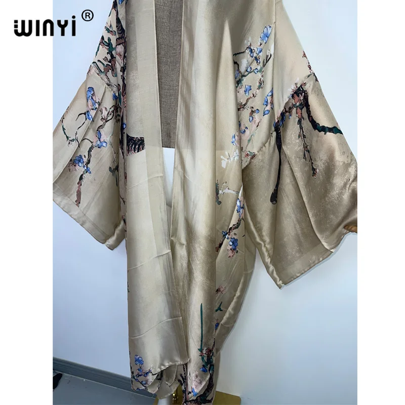 WINYI2022-Robe Kimono Longue Imprimée Style Boho pour Femme, Tenue de Plage, Bikini, Couverture Ronde, Vêtements d'Été