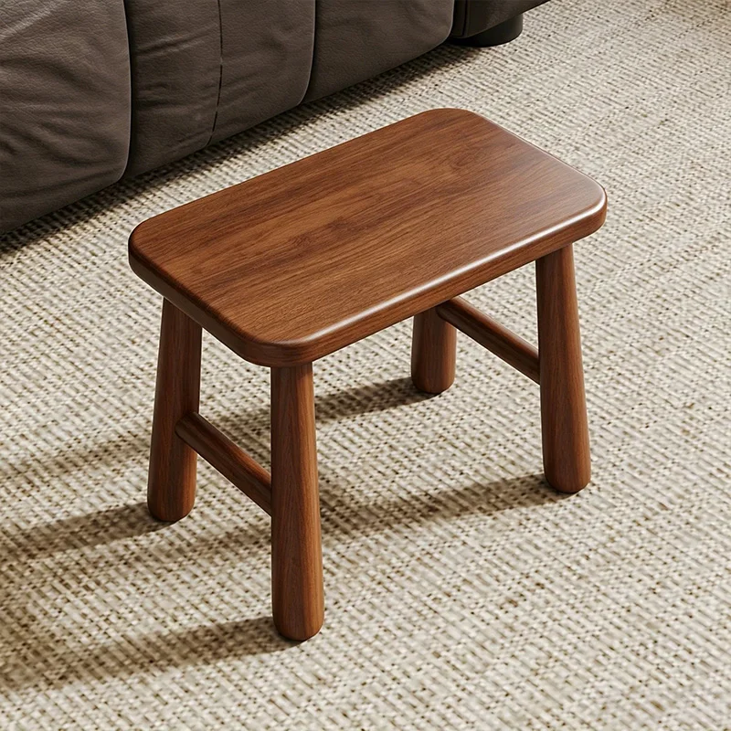 Wooden Step Stool Household Coffee Table Stool Shoe Changing Stool Home Living Room Children's Cushion Footstool Square Stool