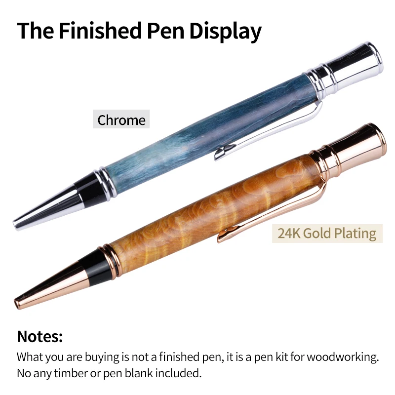 Imagem -05 - Kit de Caneta de Torção Esferográfica Executivo 24k Chapeamento Ouro ou Cromo Faça Você Mesmo Acessórios para Woodturning Rollerball Caneta Kits para Trabalhar Madeira