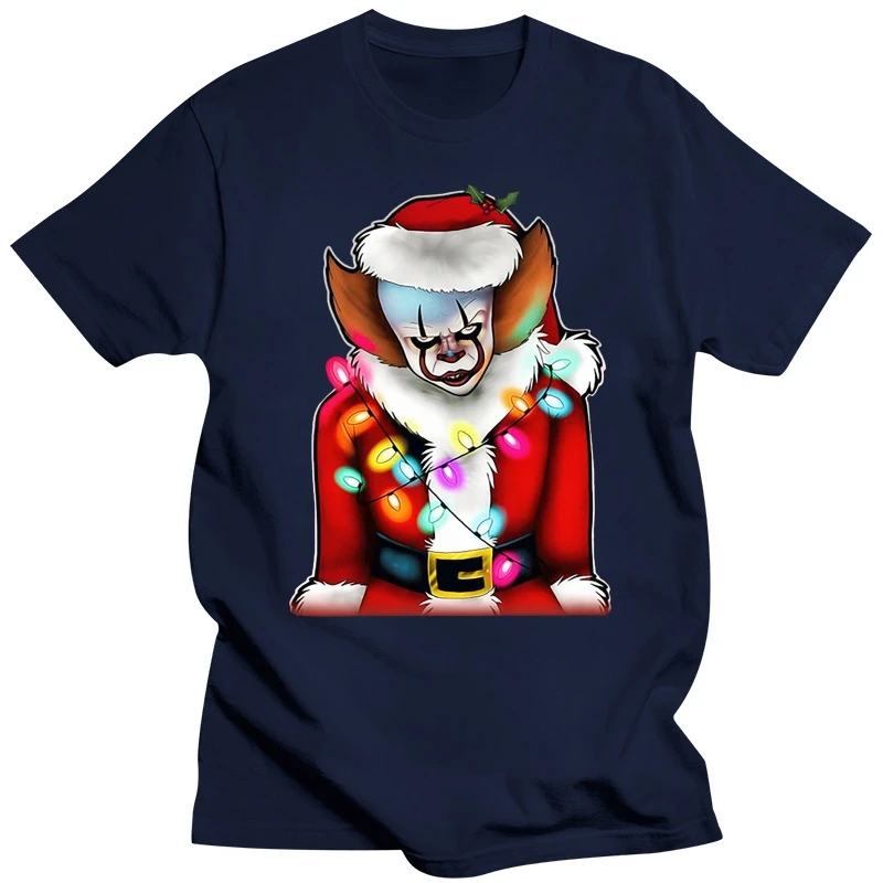 Christmas Santa Claus Horror Pennywise T-shirt Xmas Horror Want A Balloon Top