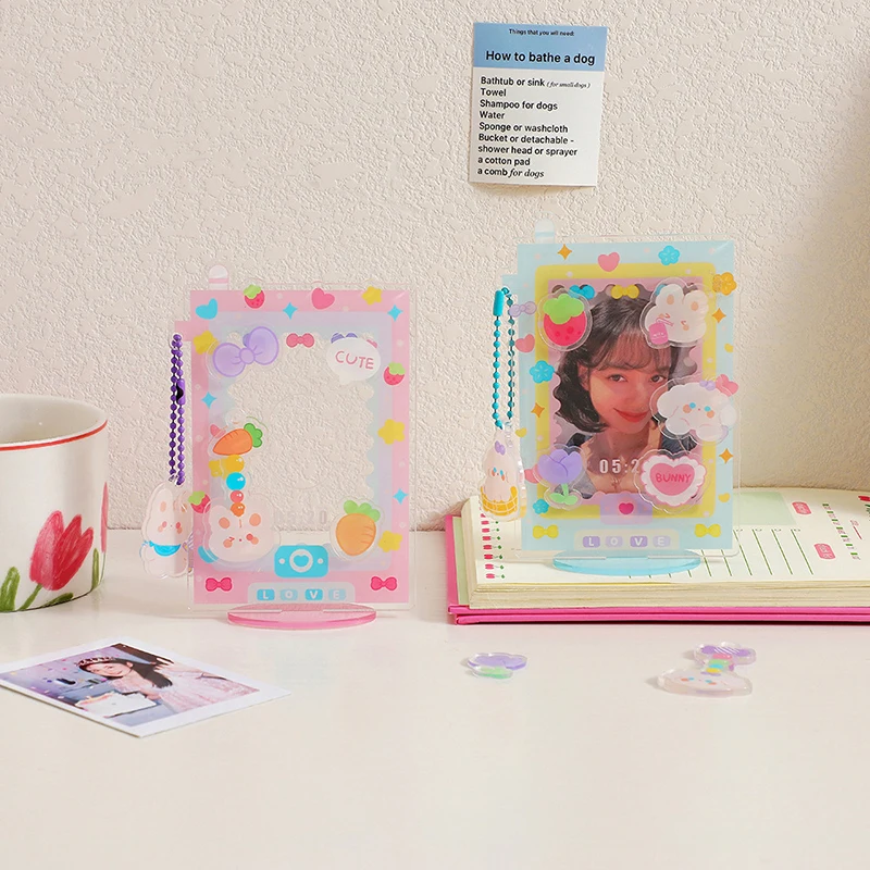 Stand Card Sleeve Cartoon Card Display Stand Photo Holder Photo Protection Photocard Frame Desktop Decoration Girls Gift