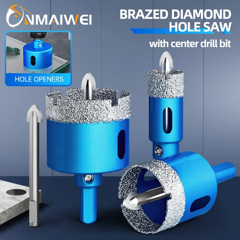 1pcs 18-110MM Diamond Coated Drill Bits Set Ceramic Glass Hole Saw with position drill for Glass Marble Granite Stone Porcelain