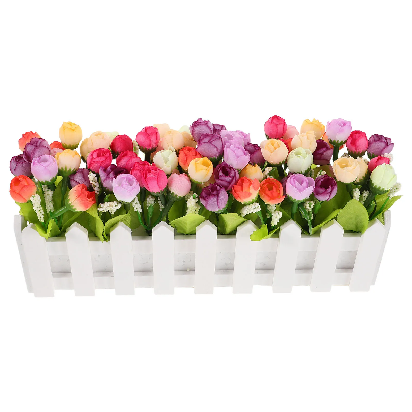 

Realistic Artificial Flower Buds Fence Pot Faux Floral Decoration Wedding Garden Porch Balcony Outdoor Fake Plants Centerpiece