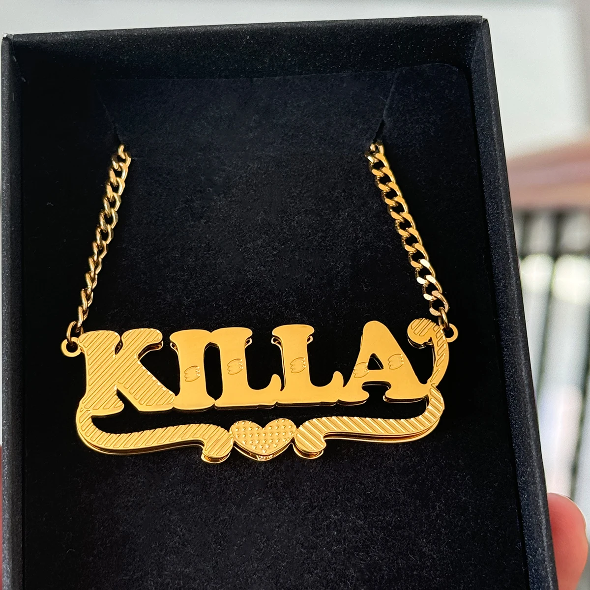 Stainless Steel Double Layer Pendant Custom Name Gold Plated Necklaces For Women Men Anniversary Gift For Family Couple Jewelry