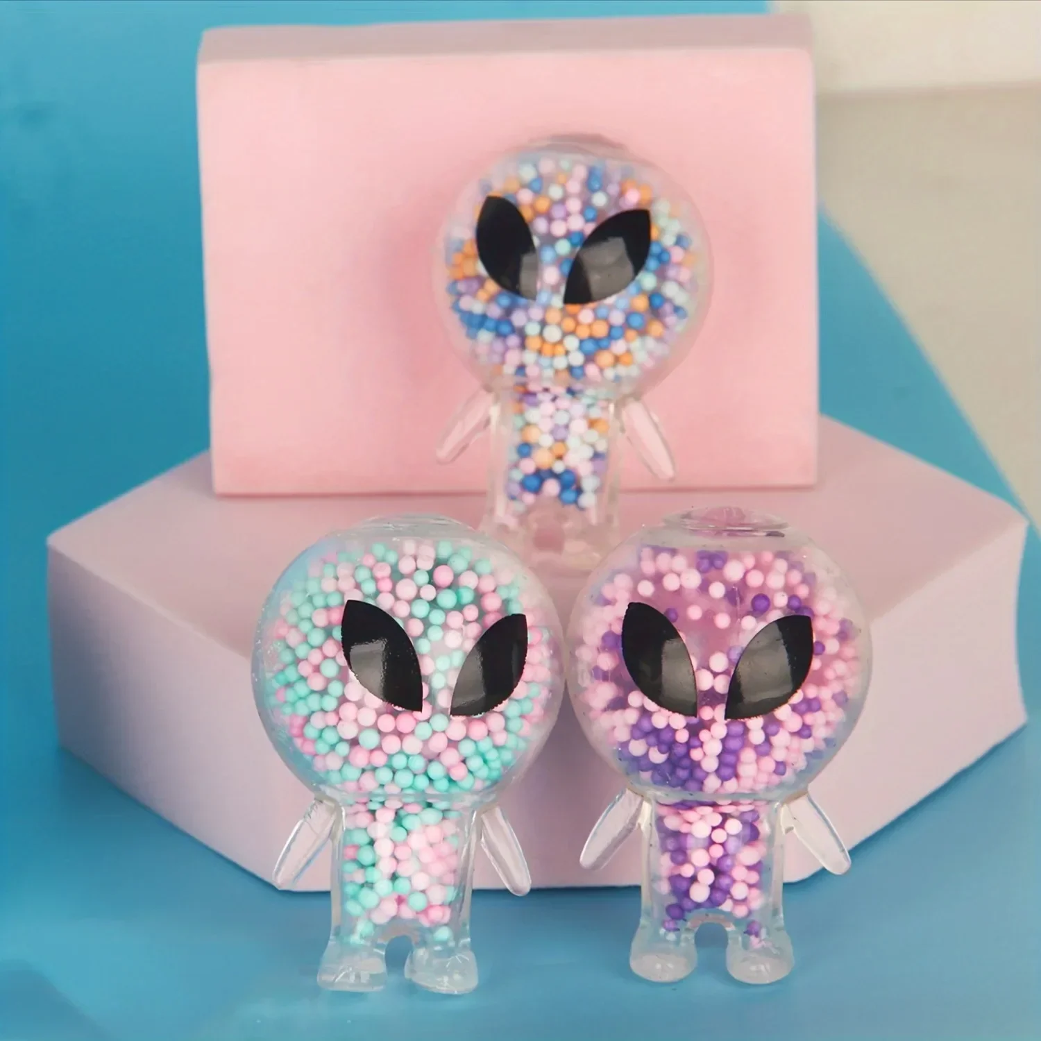 1pcs Mini Squishy Alien Toys Bunny Squeeze Toy Stress Relief Toy for Party Favors Funny Outer Space Creature Balls Fidget Toy