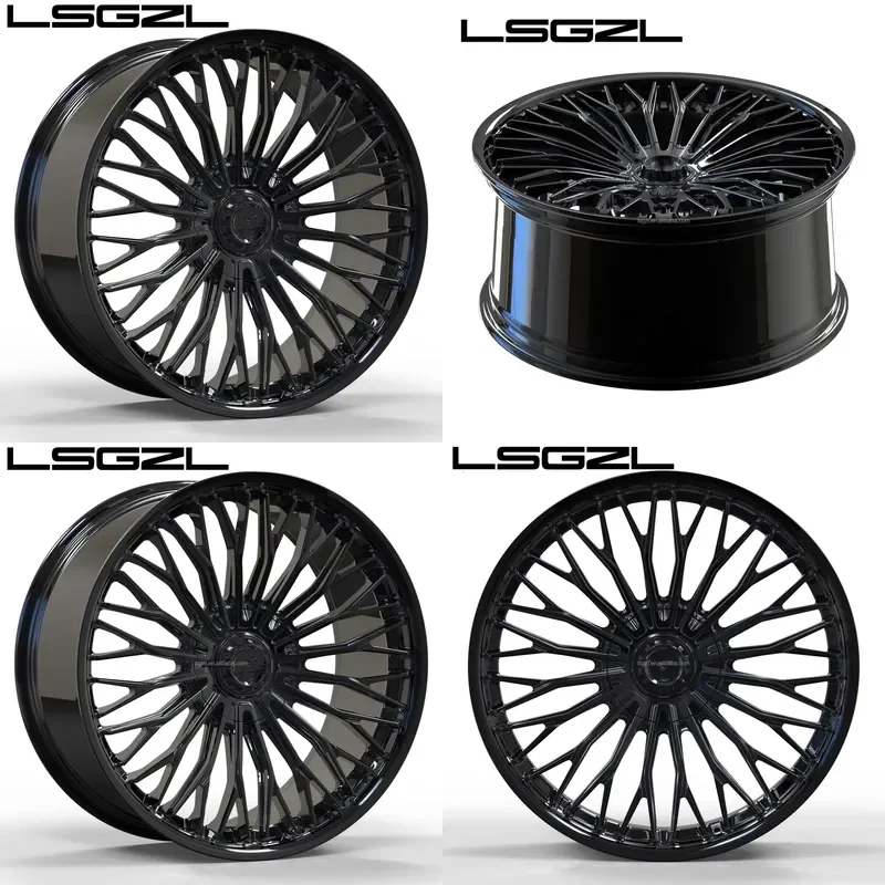 Rueda Forjada de Fibra de Carbono Pulida i Deep Dish de 19-24 Pulgadas 5x114.3/5x120/5x127 con Color Personalizable de 40mm