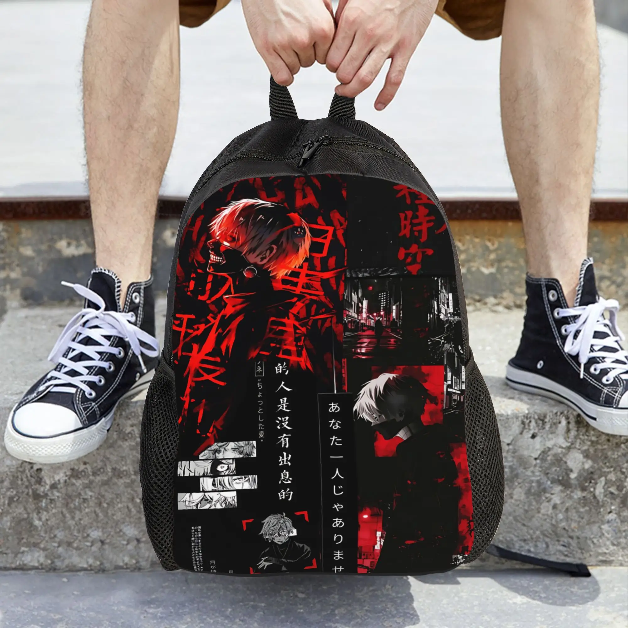 Fashion Halloween Tokyo Ghoul Kaneki Backpacks Its Bag  mochila School Zipper Closure Rucksack