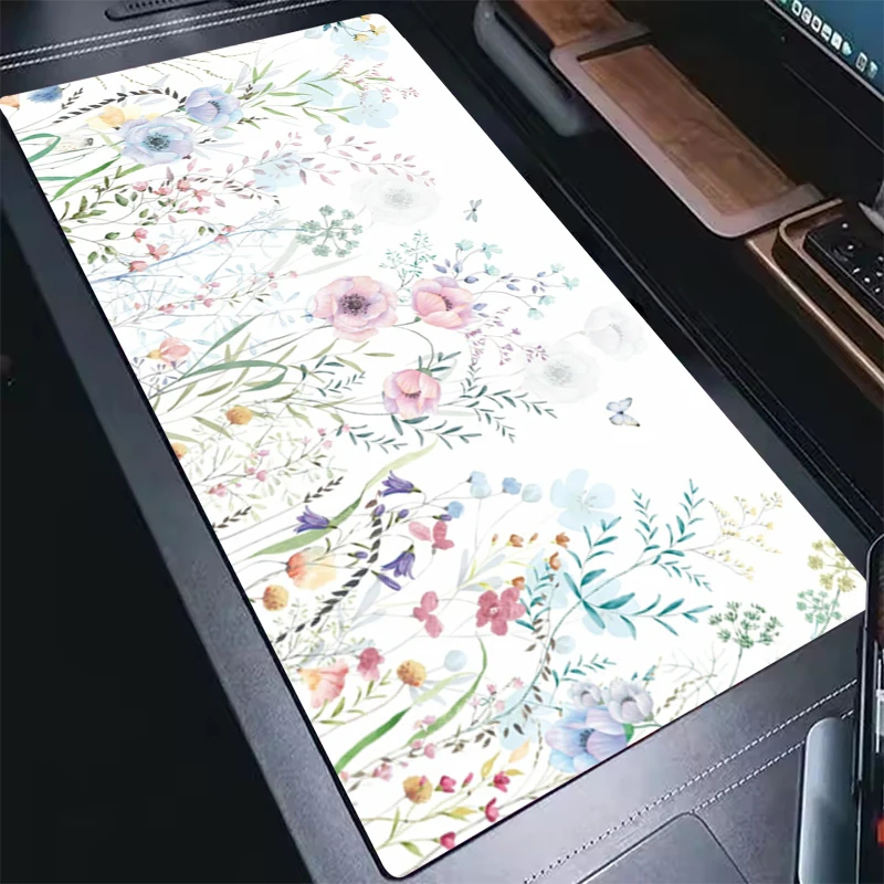 

Watercolor Floral Flower Mouse Pads Large Scenery Table Mat Gaming Keyboard Case Soft Design Non-Slip Desk Pad for Office & Game