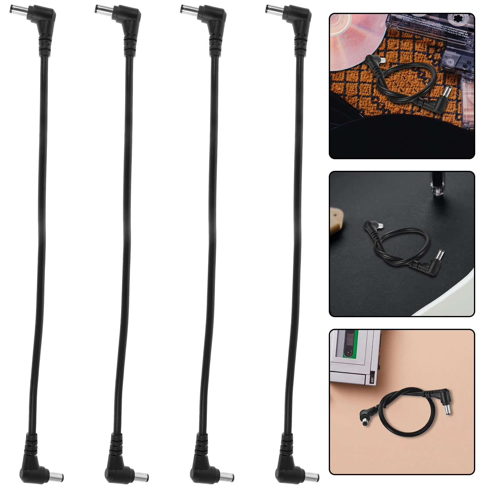 

8Pcs Monitoring Power Extension Cable Pure Copper Thickened Plug Right Angle Bend Dual Male Cord for Tight Spaces Elbow