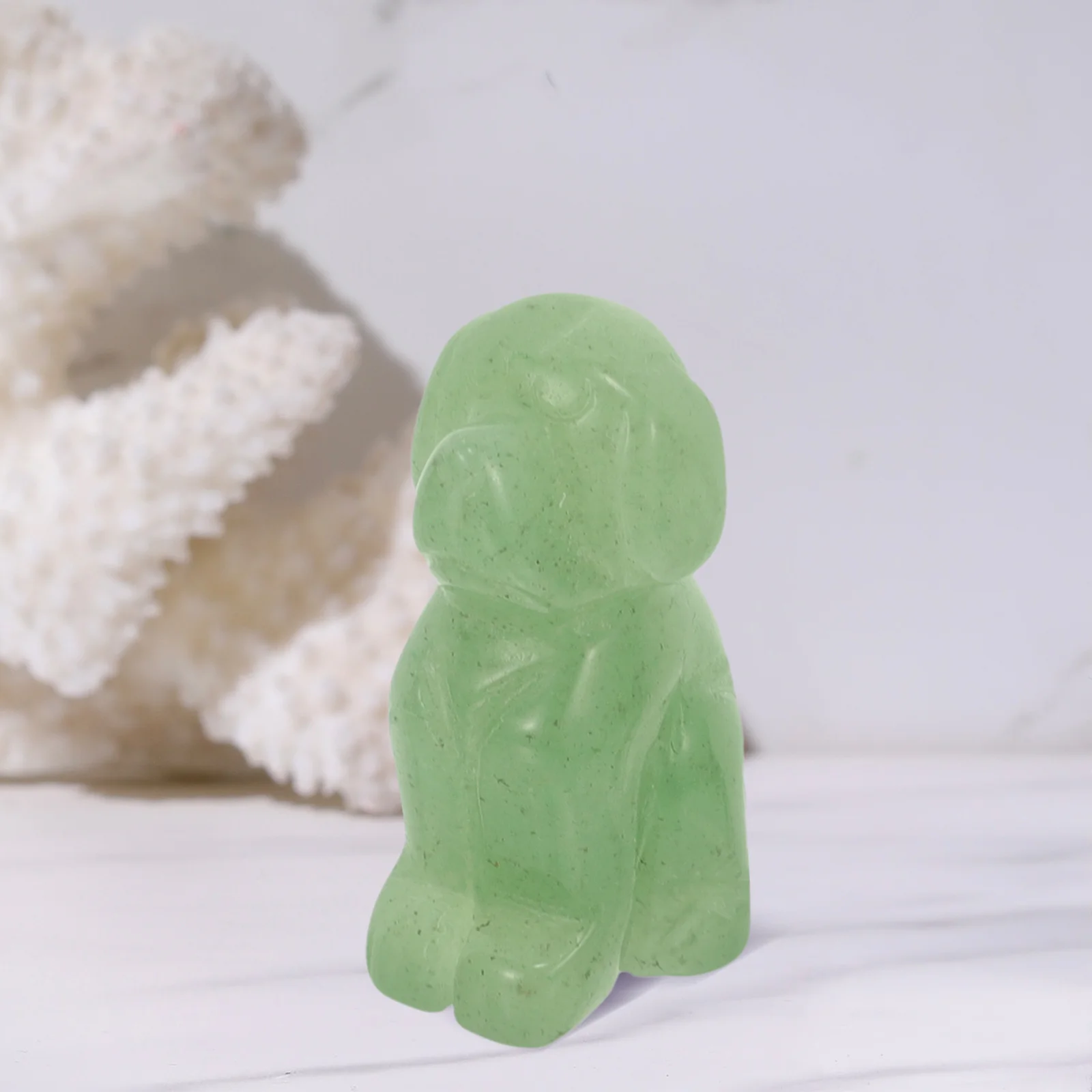 

Small Jade Stone Dog Adornment Decorative Ornament for Home Office Desktop Micro Landscape Decoration Jade Dog Statue