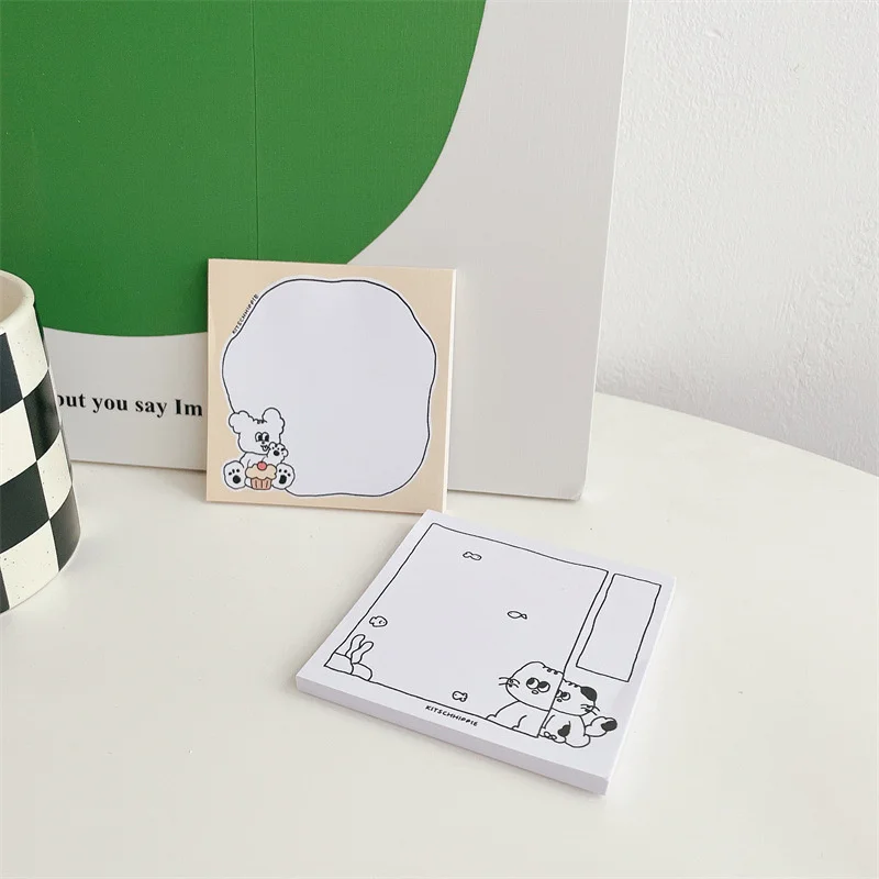 Ins Cartoon Cute Cat Bear Memo Pad Dialog Box Kawaii Mini Notepad Office Message Paper Stationery School supplies 50 Sheets