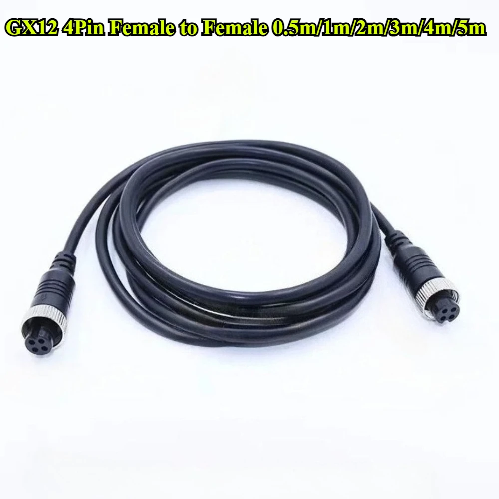 GX12 12mm Car Video Cable Extension Wire 4Pin Female to Female/Male 0.5/1/2/3/4/5/6-20m for Car Reversing Camera Camper Trailer