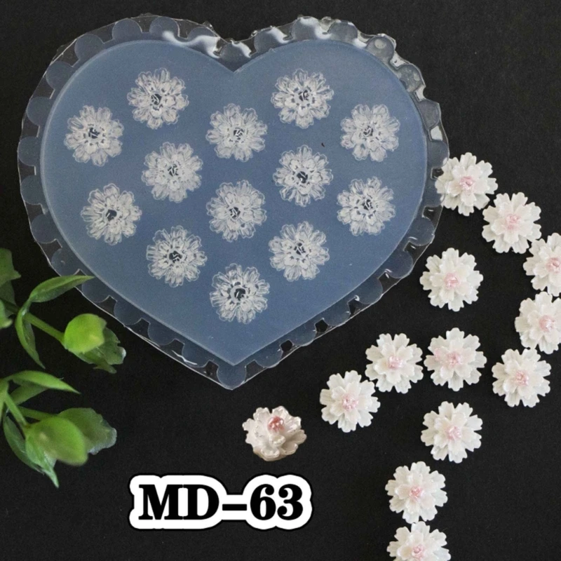 

7Pcs 3D Floral Decortive Art Silicone Mold Leaves Flower Carving Mold Art Templates Maincure Tools