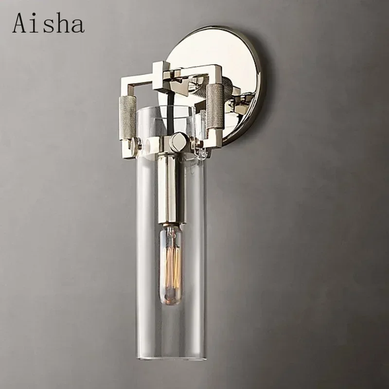 Minimalist Glass Wall Lamp Industrial Style Retro Home Wall Light Bedroom Study Sconce Loft Dining Room Interior Light Fixture