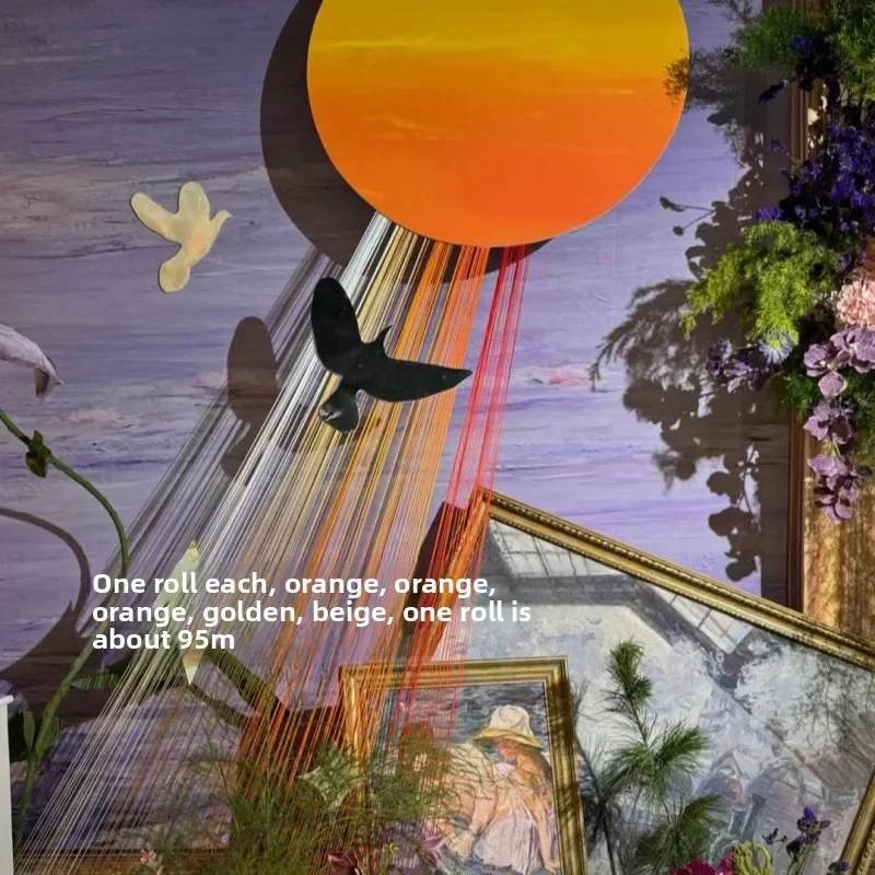 

Rainbow string background device Internet celebrity clock in store decoration shopping mall wedding party window photo props