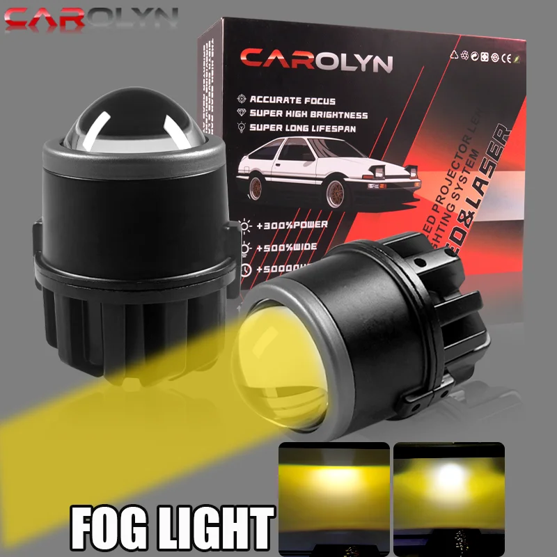 

Carolyn 2.0 Inch Bi LED Fog Light Lens Dual Color HD Glass Projector Lenses Lamp for Toyota/Ford/Focus/Honda/Nissan/Renault