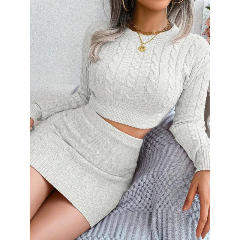 

Twist Knit Skirt Set Women's Fashion Ensemble Summer Season Brandless Knitted Twisted Design Cross-Border Style