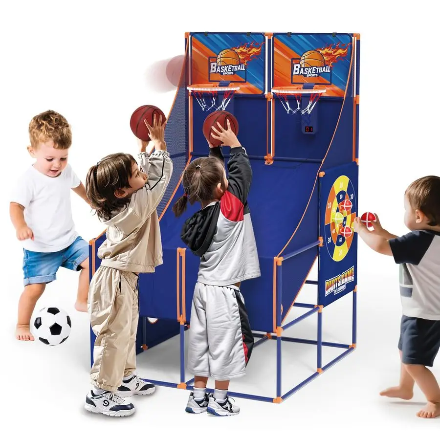 

in 1 Dual Shot Basketball Arcade Game with Basketball Football Darts Competitions, Online Basketball Game,for Kids Indoor Outdoo