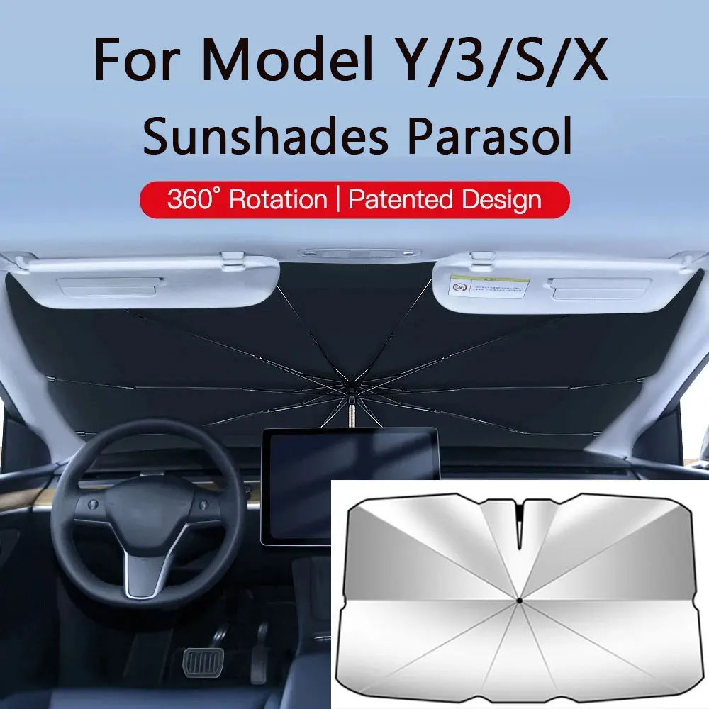 For Tesla Model Y/3/S/X Sunshades Parasol Car Front Sunshades Car UV Cover Sunshade 2016-2024 Model  3 Accessories Sun Visor