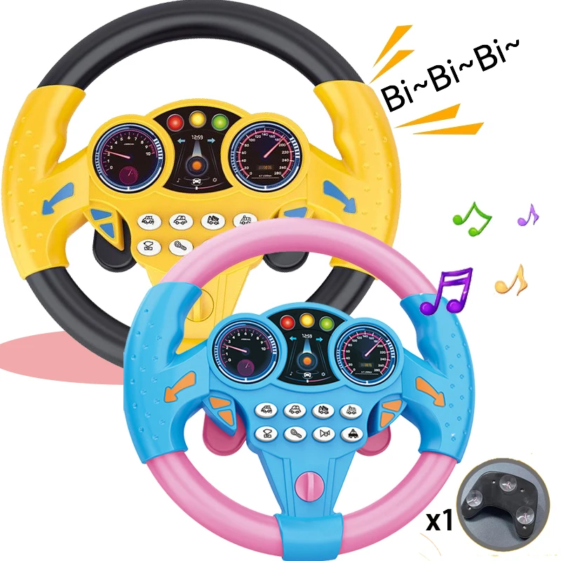 Infant Shining Eletric Simulation Steering Wheel Toy with Light Sound Kids Early Educational Stroller Steering Wheel Vocal Toys