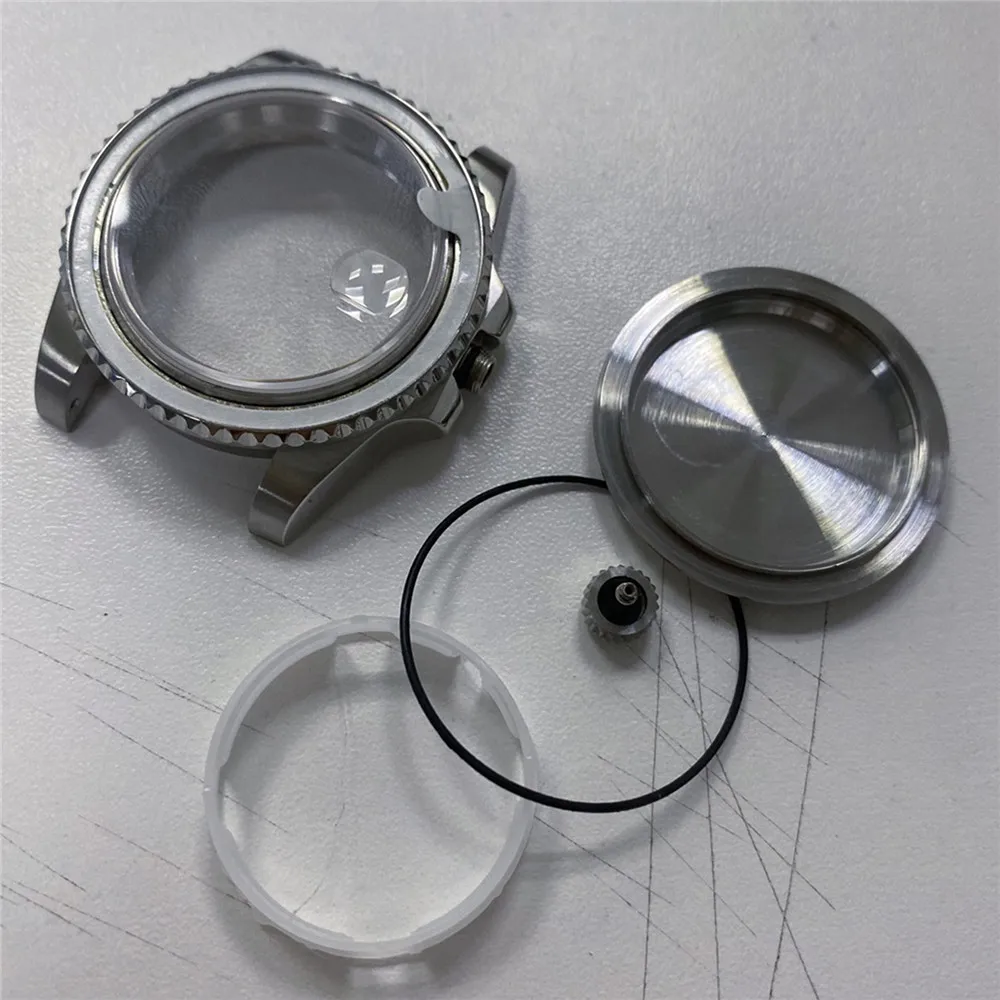 Replacement 40MM Stainless Steel Watch Case With Sapphire Mirror for 8215 8205 8200 2813 3804 Watch Movements Repair Accessories