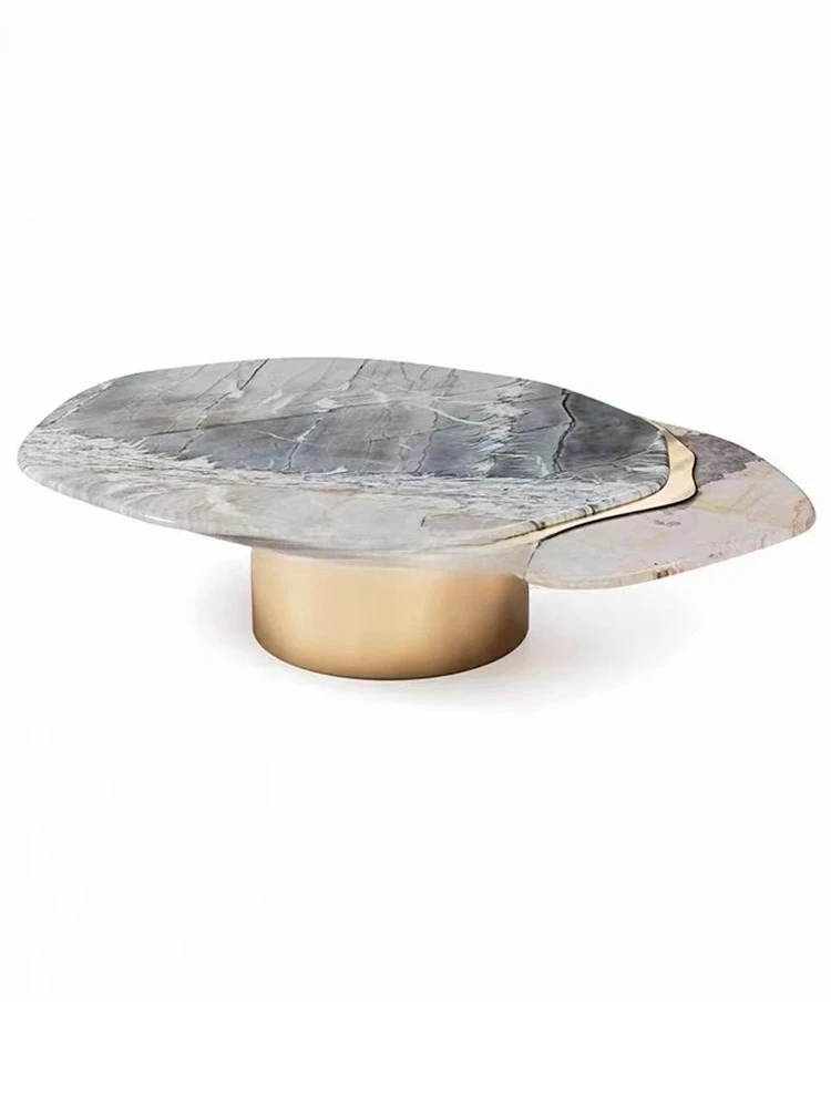 ZJH postmodern marble rotatable coffee table small apartment designer tea table creative coffee table
