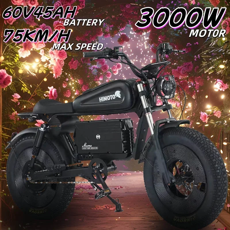 Bicicleta eléctrica HIMTOT 60v 45ah batería adulto 3000W Motor de alta potencia bicicleta eléctrica montaña todoterreno ThickTire bicicleta eléctrica para adultos