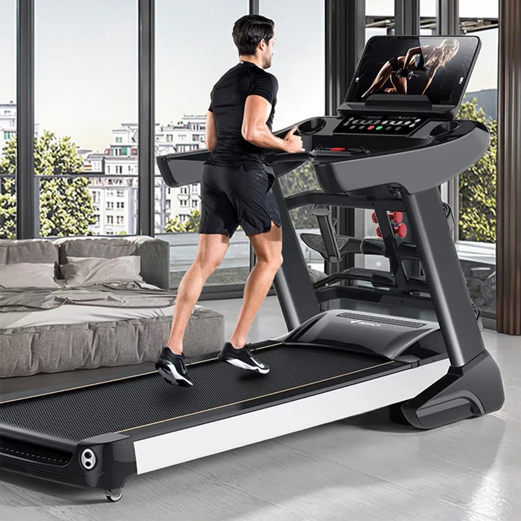 

Роскошная электрическая беговая дорожка с большим светодиодным экраном, складная многофункциональная беспроводная сенсорная амортизирующая дорожка для домашних упражнений