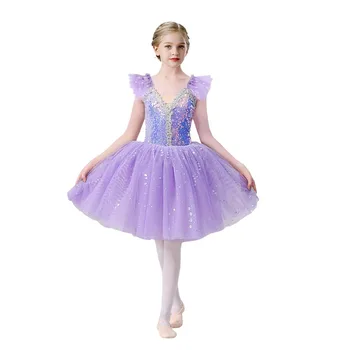 Girls Sequin Ballet Dance Dress 3 Girls' Dance Dresses, Children's Ballet Dresses, Girls' Sequin Ballet Dresses, Campus Programs, Stage Performance Costumes 3