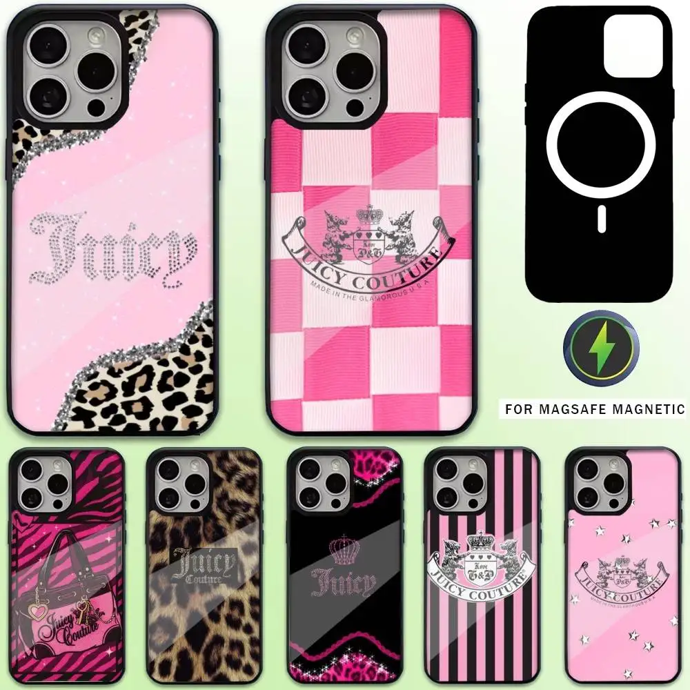 

Juicy couture leopard Phone Case For iPhone17,16,15,14,13,12,11 Plus,Pro Max Magnetic Magsafe Wireless Charging