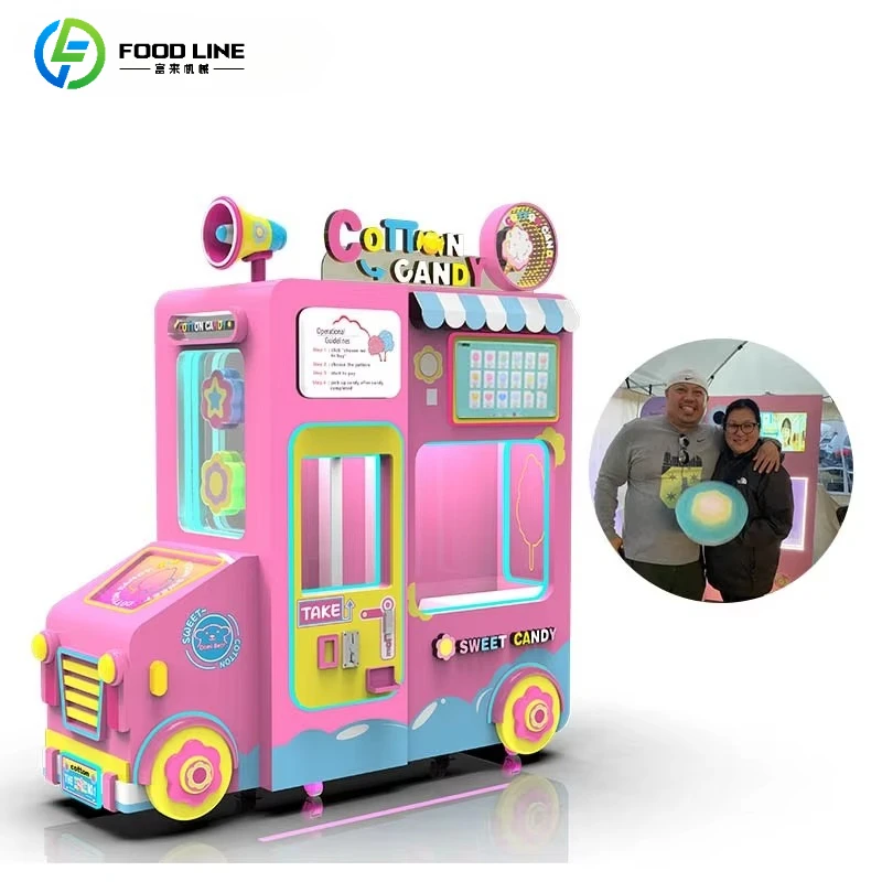 Fully Automatic Cotton Candy Machine Self Service Customizable Cotton Candy Vending Machine with Cartoon Shape