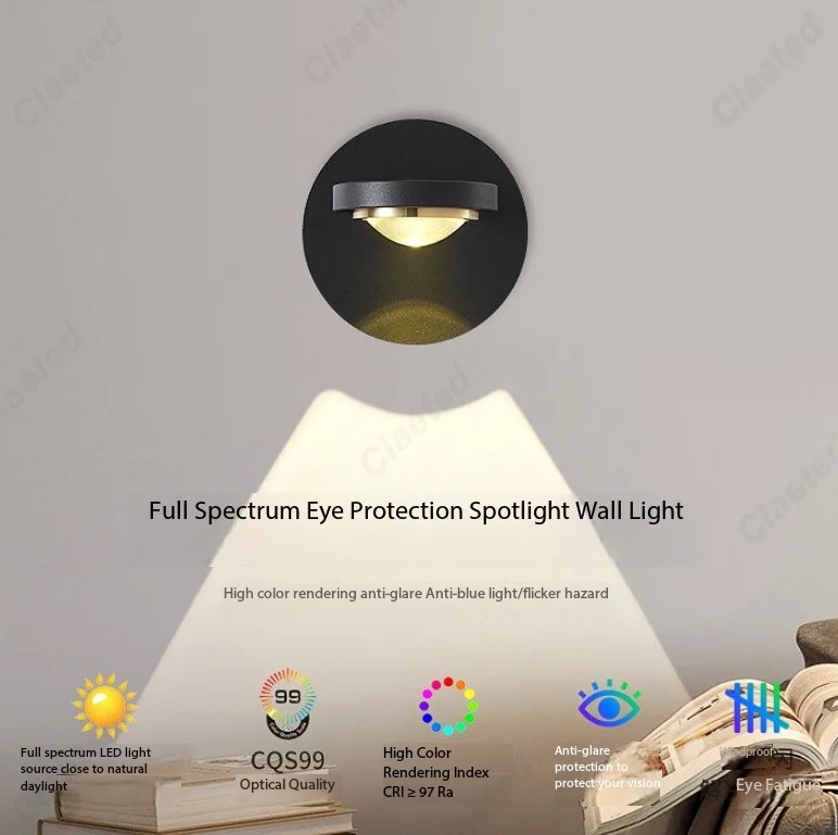 

Modern Simple LED Full-spectrum Eye-protection Wall Lamp Rotatable Living Room Bedroom Bedside Decorative Lighting Lamps