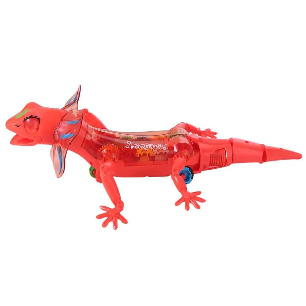 Modelo robótico eletrônico animais de estimação lagarto sons luzes lagarto andando eletrônico anime transparente
