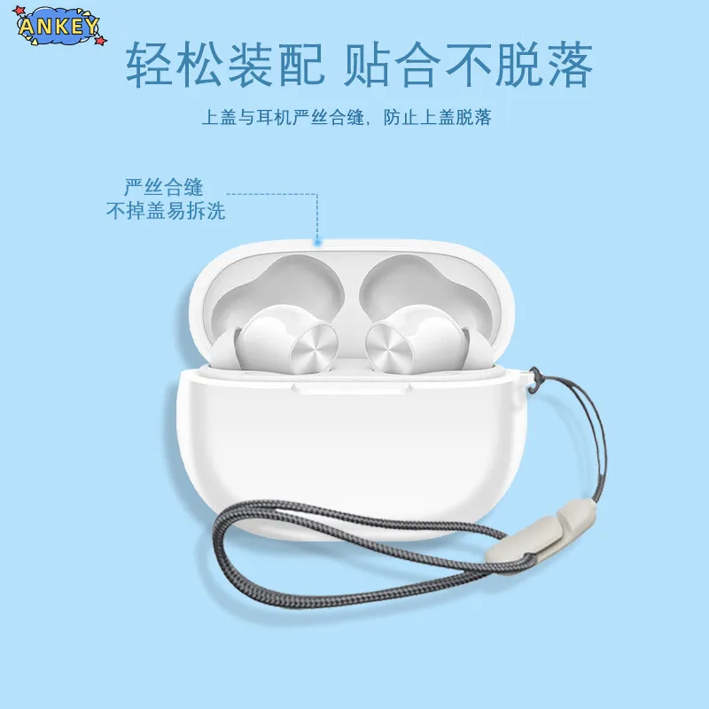 for Realme Buds T200x T200 Lite Case Soft Silicone Protective Portable Scratch Shock Resistant Shell with Carabiner Lanyard