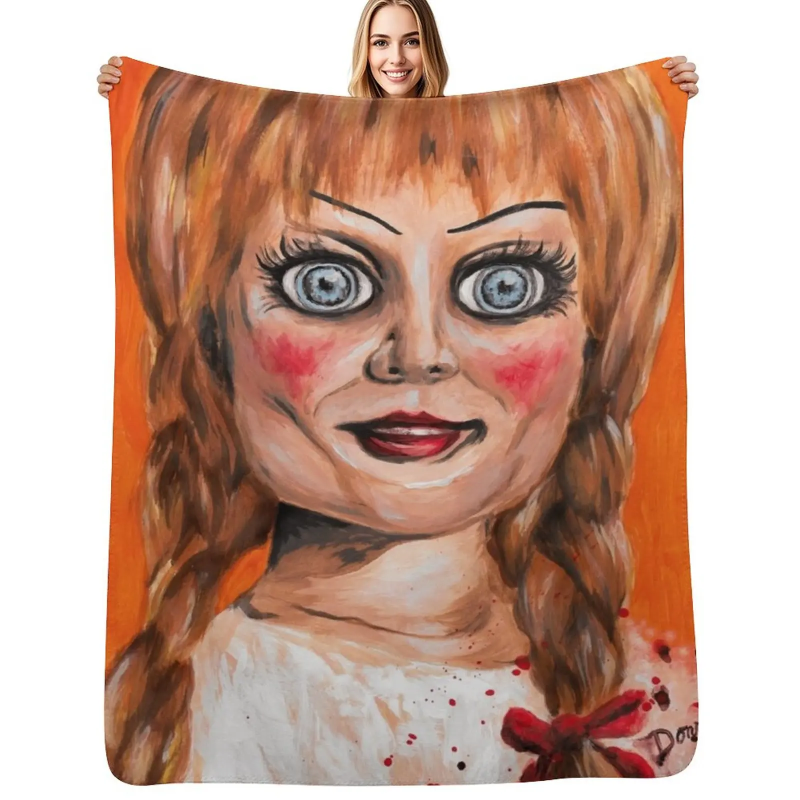 

Annabelle Horror Doll Throw Blanket Kid'S Decorative Sofas Polar Designers Blankets