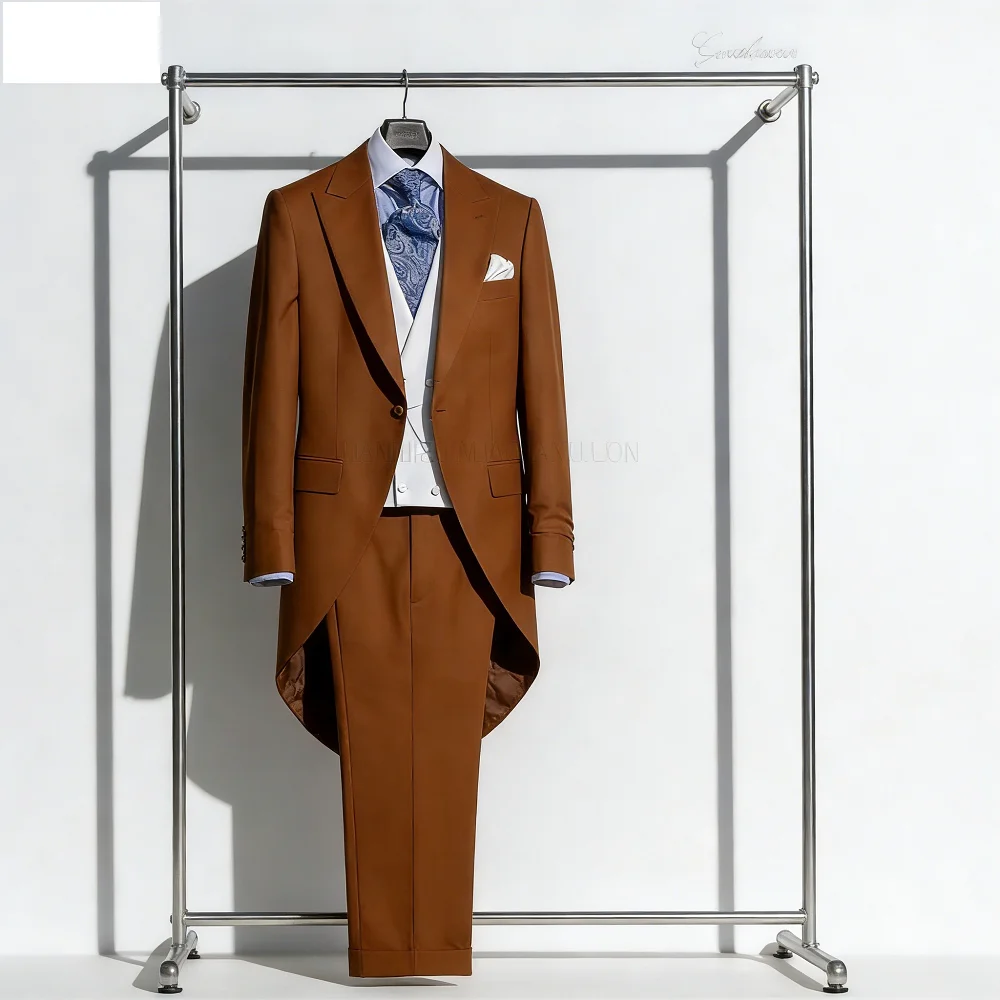 

Terno masculino fino ajuste formal smoking para padrinhos de casamento blazer 3 peças ternos jaqueta colete calças traje de negó