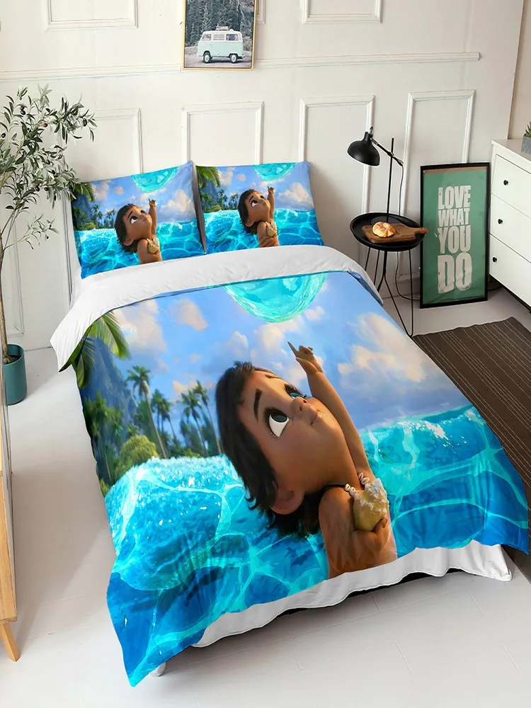Моана принцесса пододеяльник наволочка комплект постельного белья для взрослых мальчиков и девочек украшение для спальни детский подарок одинарный двойной большой размер