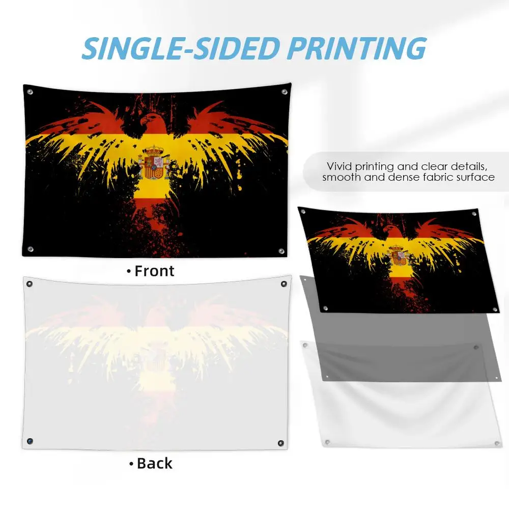 Spain Spanish Canary Islands Flags Custom Wall Hanging Background Art Banner for Bedroom Home Living Room Outdoor Decor