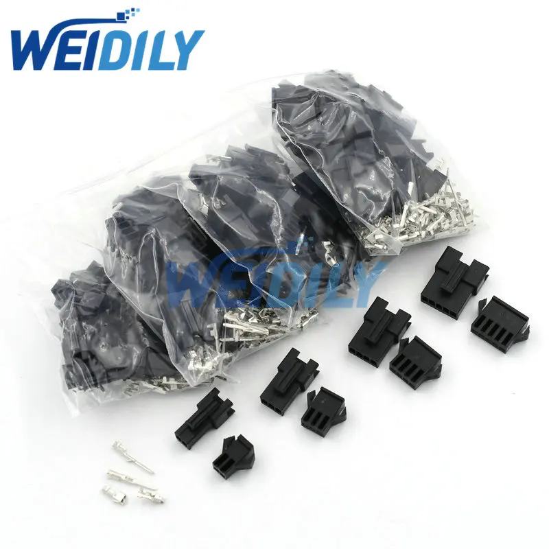 

40Sets SM2.54 Kit Connector Assortment Kit 2p 3p 4p 5p 2.54mm Pitch Female and Male Header Connectors Adaptor Terminal SM-2.54