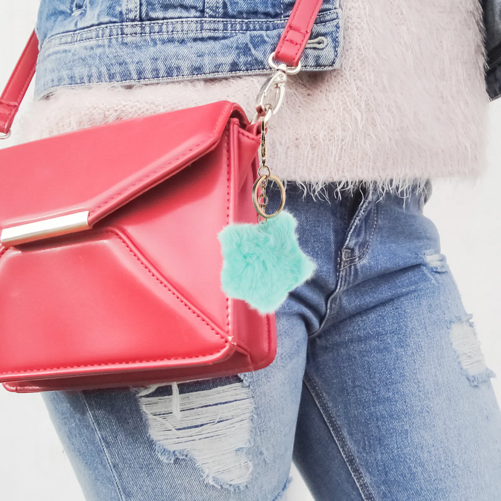 

Набор из 3 брелоков-звездочек: мягкие милые подвески для рюкзака, сумки, кошелька, с помпонами, аксессуары для ключей, шармы для рюкзаков