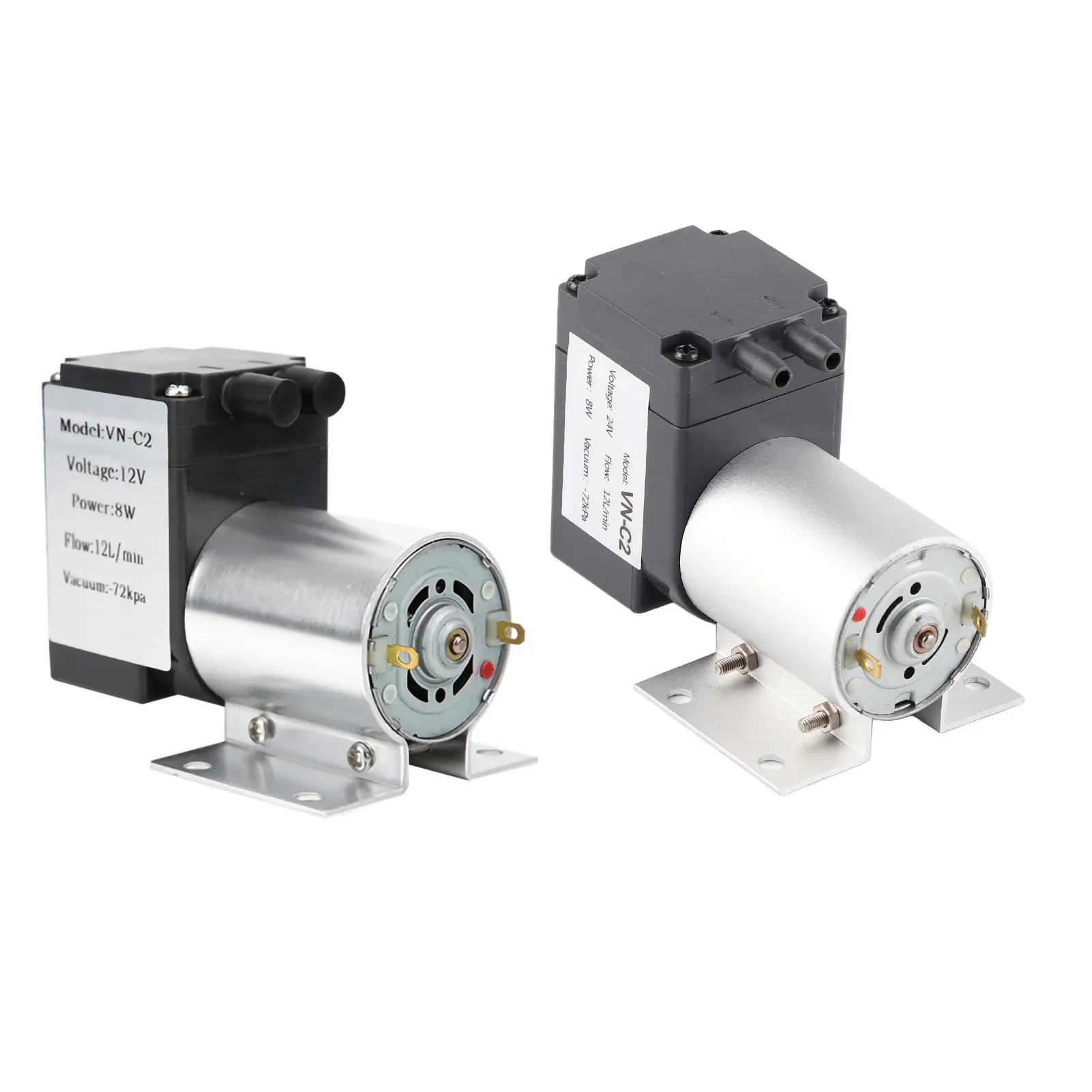 Bomba de Vacío de Presión Negativa de 12V/24V, 72kpa, 8w, 12L/min, Bomba de Succión de Gran Potencia con Soporte