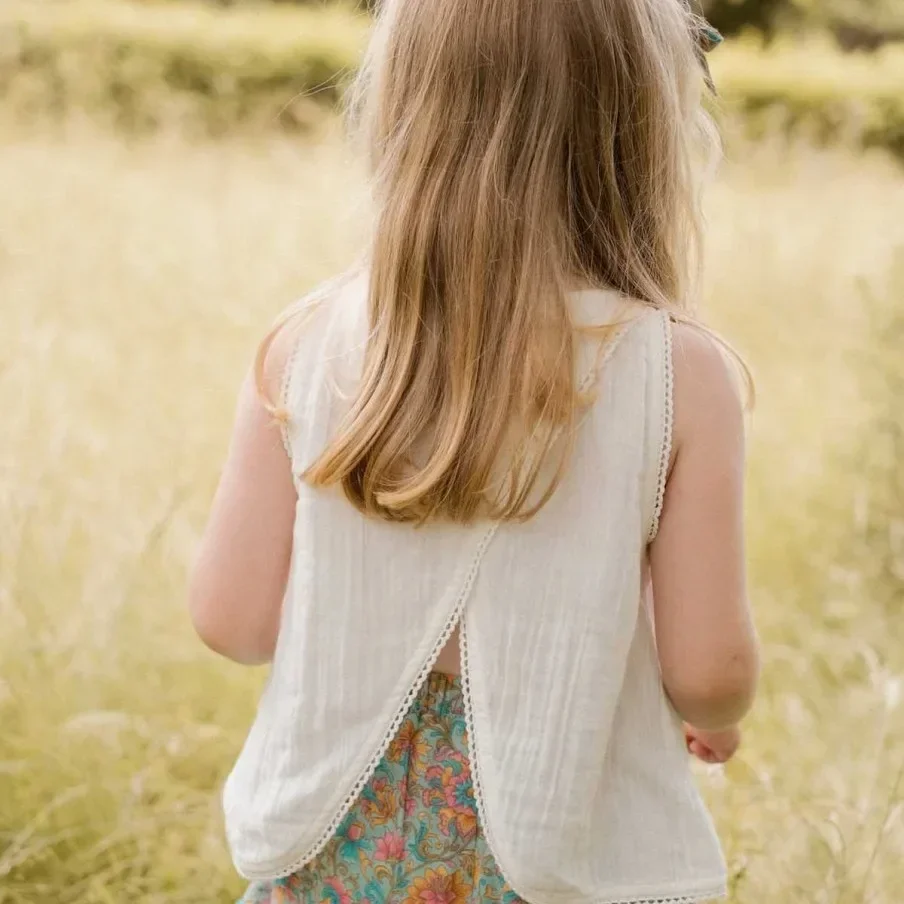 Conjunto de camisola y pantalones cortos sin mangas para niña, camisetas de verano, ropa de vacaciones Floral, Louise Misha, 2024