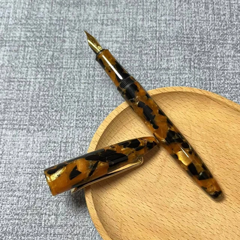 Imagem -04 - Torpedo Piston Fountain Pen Iridium Gold Ink Pen Business School Escrita Papelaria ef f 0.38 mm 0.5 mm Nib Novo Admok-d56