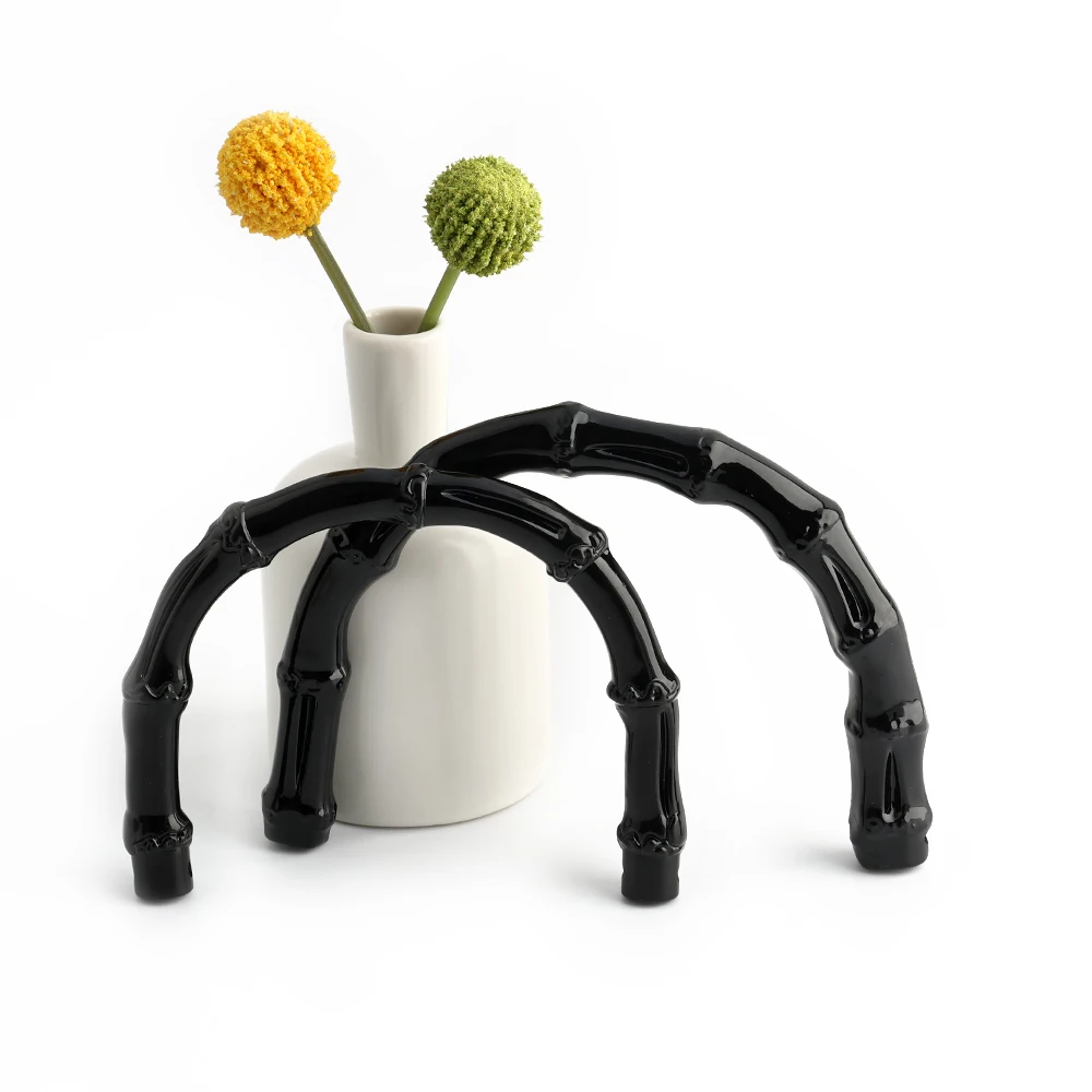 2/4/10 قطعة البلاستيك الموضة المستديرة U على شكل المحفظة مقبض محاكاة الروطان الخيزران حقيبة المرأة DIY بها بنفسك استبدال مقبض الملحقات #2