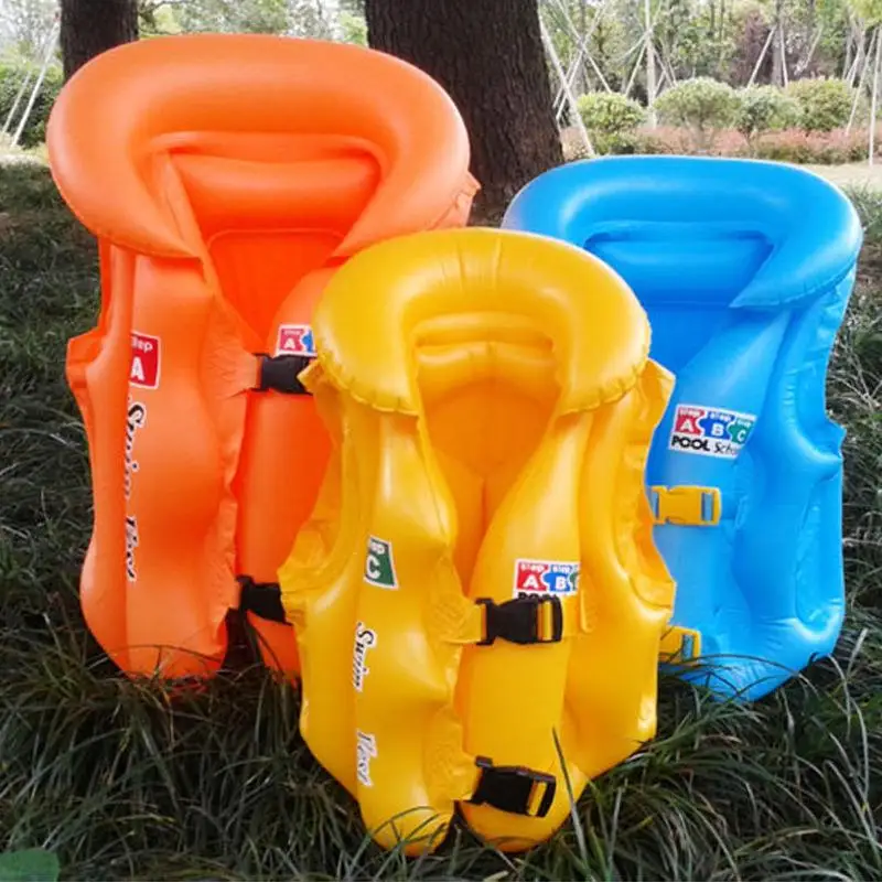 Children’s Swimming Life Jacket Inflatable Portable Floatation Vest with Adjustable Straps Safety Aid for Pool Beach Water Park