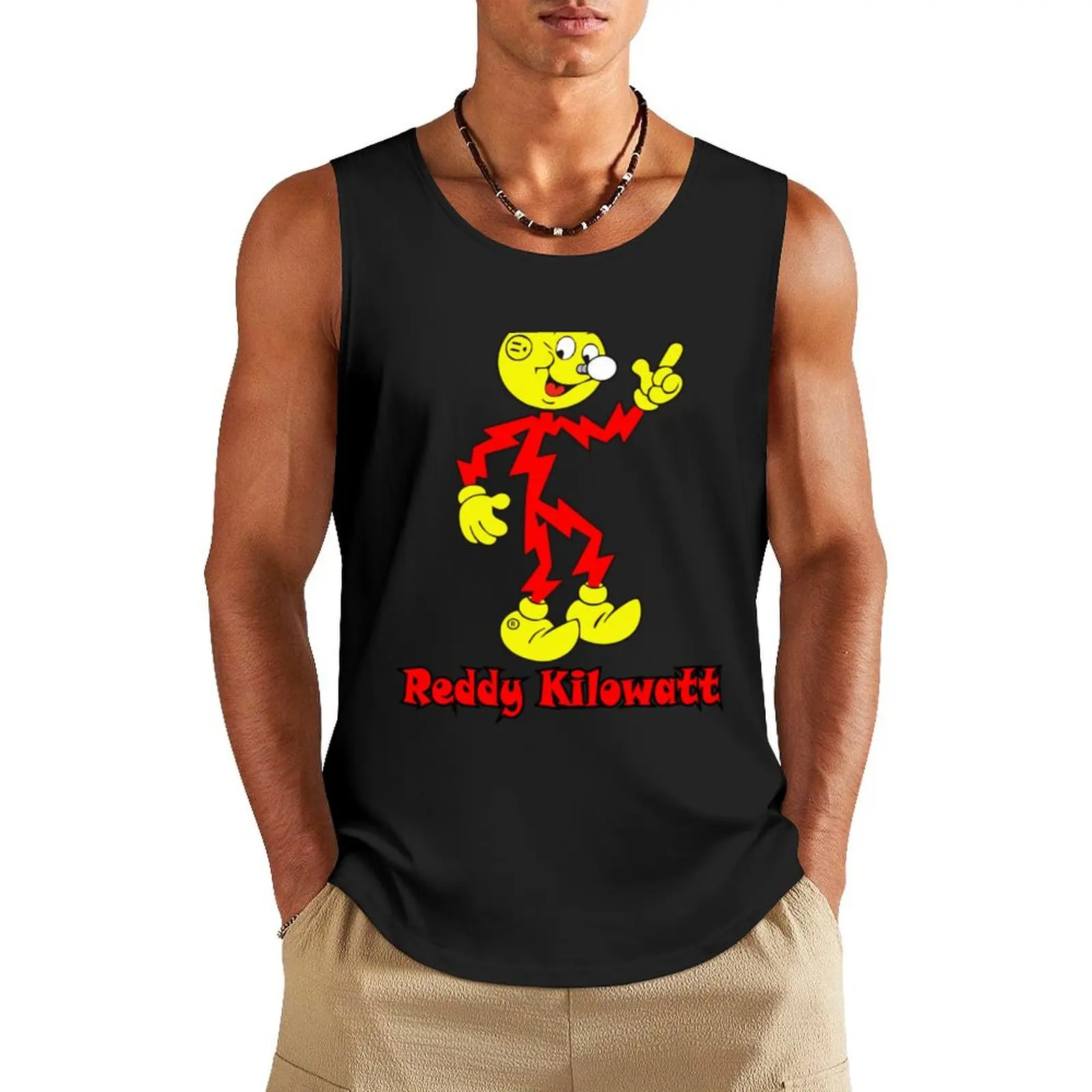 

Reddy Kilowatt Tank Top sleeveless vests fitness clothing for men Men's sleeveless gym shirts sports clothes for men