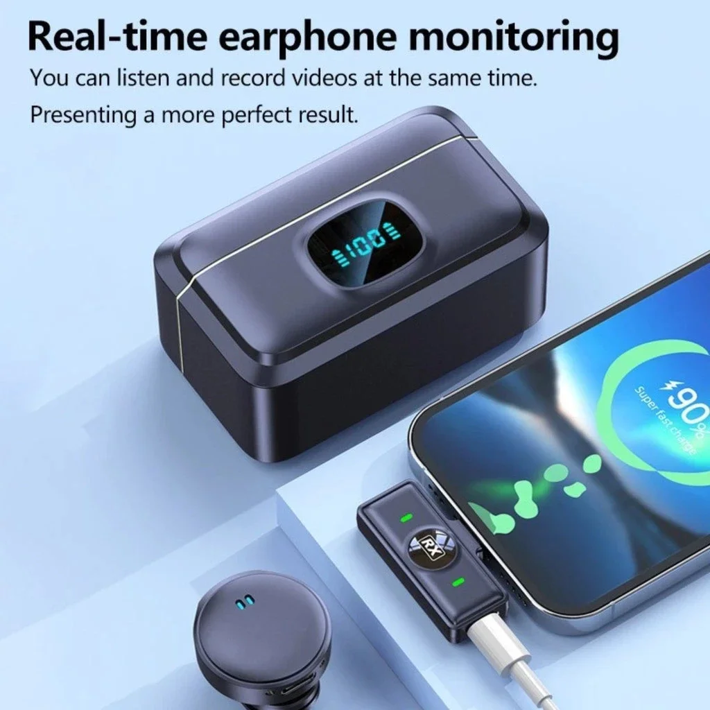 Professionelles magnetisches Mini-Wireless-Ansteckmikrofon mit Geräuschunterdrückung für iPhone Android Typ C-Telefon