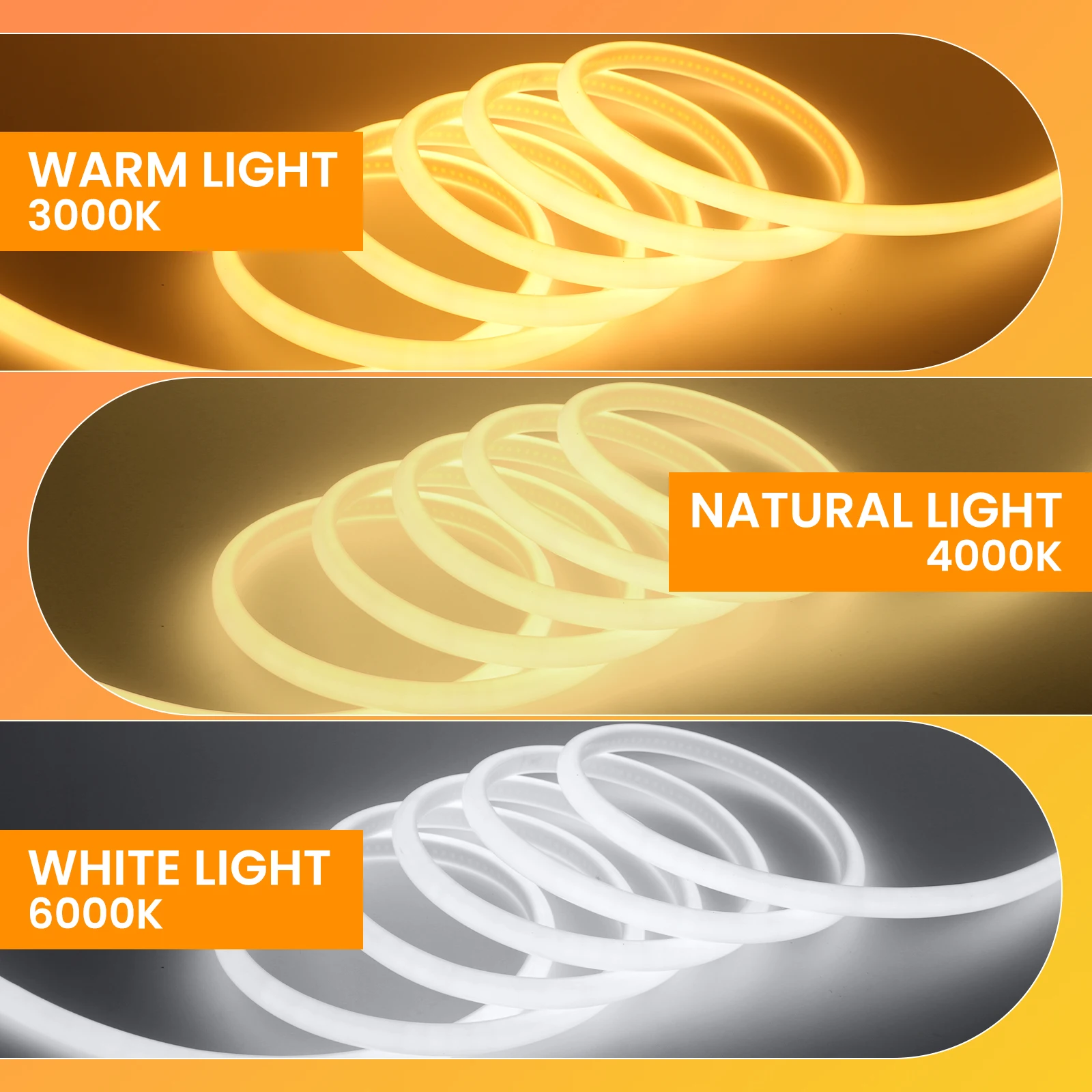 270°Bright COB LED Strip Light 220V Flexible LED Tape Ribbon 288LEDs High Density Liear Light COB Lights for Home Decoration